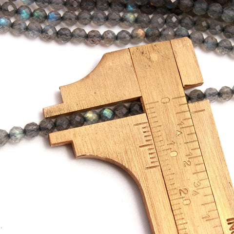 Labradorite Round Faceted Natural Beads 12 Inches Strands