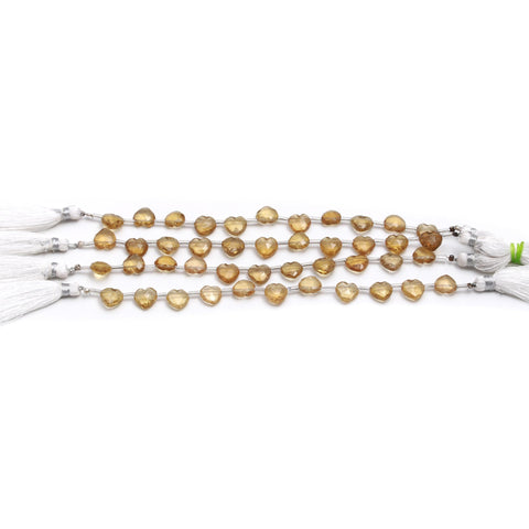 Citrine Orange Heart Faceted Natural Beads 8 Inches Strands