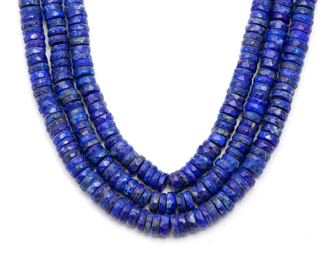 Lapis Lazuli Beads Tire Faceted 5 MM Natural Beads 16 Inches Strands