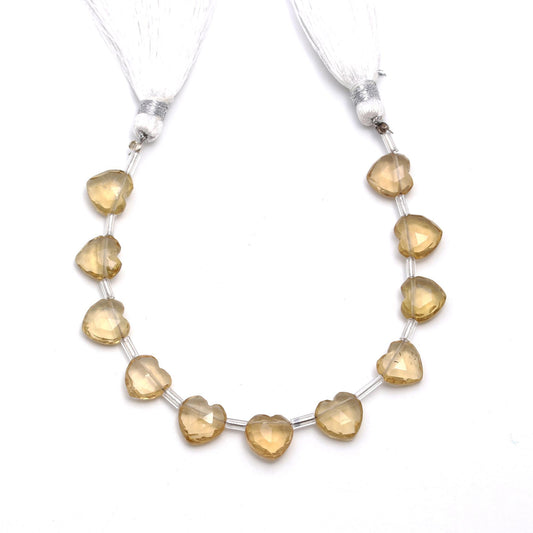 Citrine Orange Heart Faceted Natural Beads 8 Inches Strands