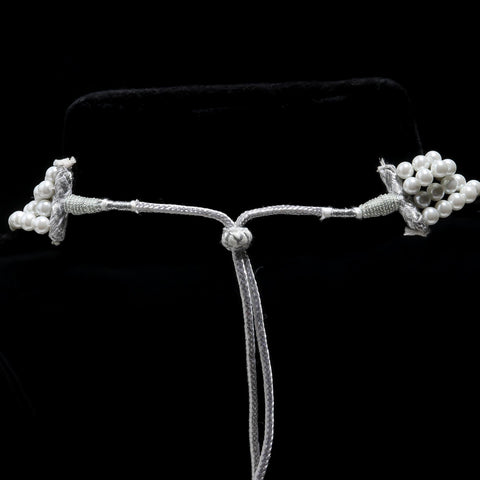 Pearl White Round Carving Natural Beads 22 inches Strands