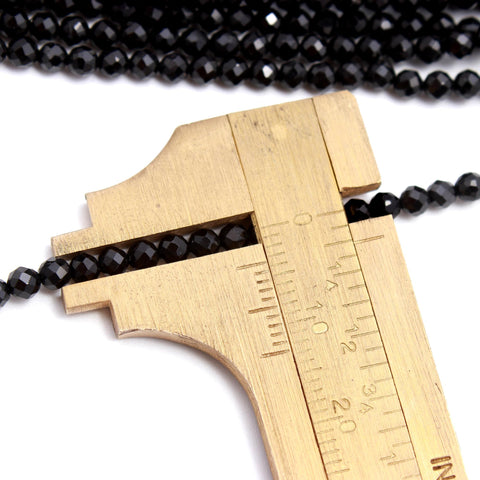 Black Spinel  Shine Round  Faceted Coating Beads 12 Inches Strands