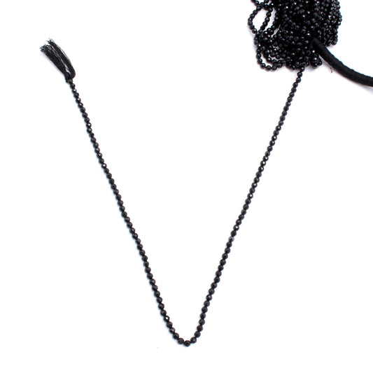 Black Spinel Shine Round Faceted Coating Beads 12 Inches Strands