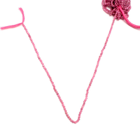 Pink Tourmaline Shaded Pink Round Faceted Natural Beads 12 Inches strands
