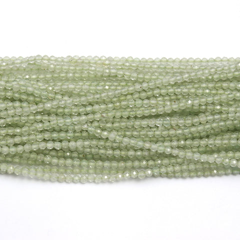 Prehnite Green Round Smooth Natural Beads 12 Inches Strands
