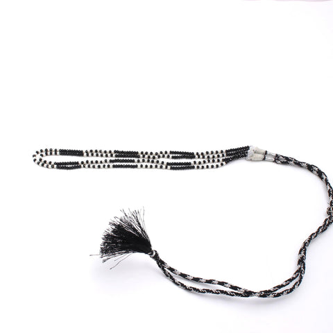 Black Spinel & Pearl Round Faceted Natural Beads Necklace 20 Inches