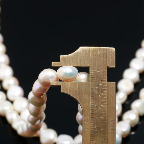 Pearl White Button Carving Natural Beads 12 Inches Strands