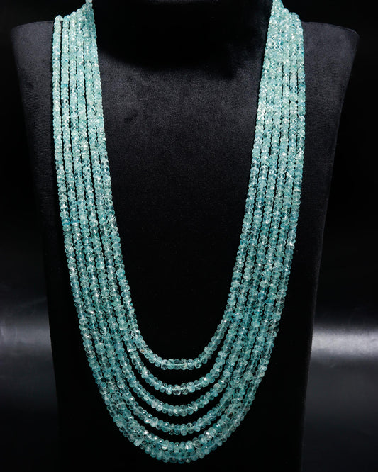 Emerald Green Oval Faceted Natural Beads Necklace 22 Inches Strands