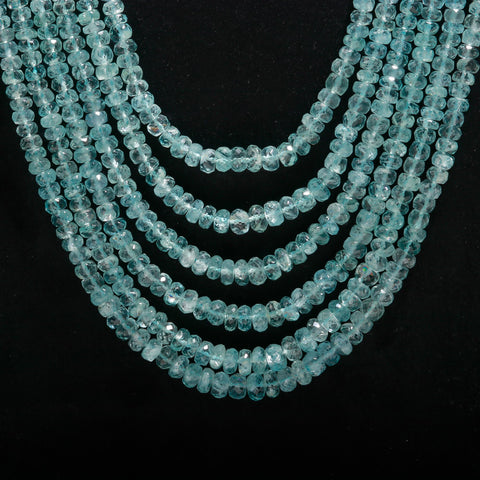 Emerald Green Oval Faceted Natural Beads Necklace 22 Inches Strands