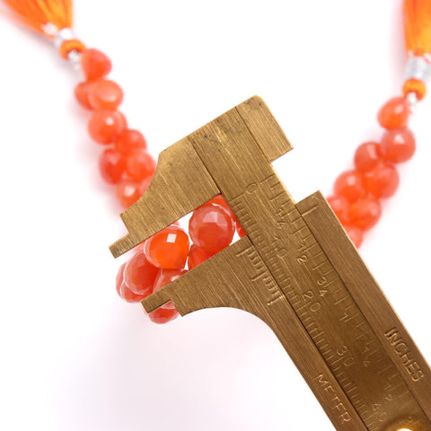 Carnelian Orange Onion Carving Natural Beads 8 Inches Strands