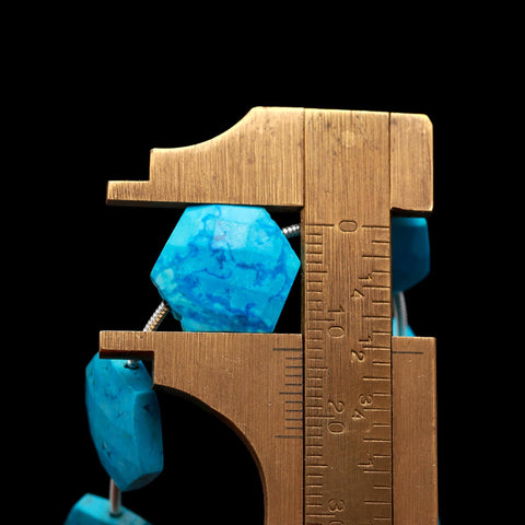 Howlite Turquoise Blue Hexagon Smooth Man-Made Beads 8 Inches Strands