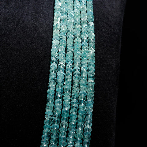 Emerald Green Oval Faceted Natural Beads Necklace 22 Inches Strands