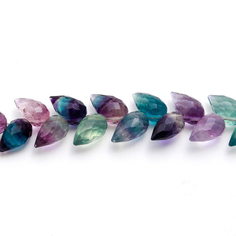 Opal Fluorite Blue Drop Smooth 8 MM Natural Beads 4 Inches Strands