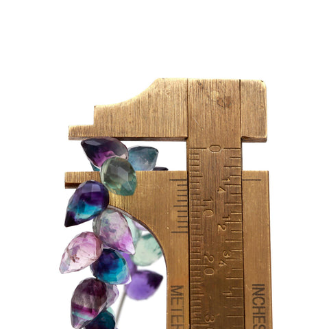 Opal Fluorite Blue Drop Smooth 8 MM Natural Beads 4 Inches Strands