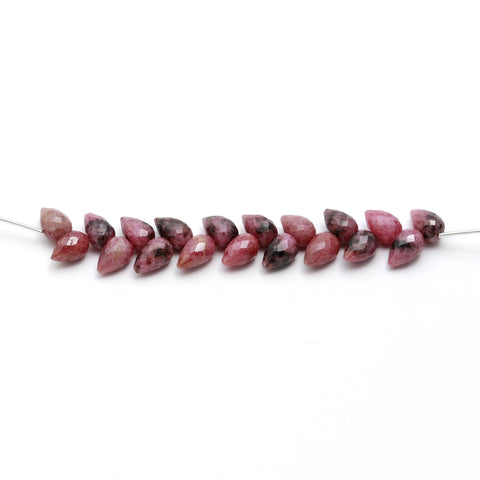 Rhodochrosite Pink Drop Faceted Natural Beads 4 Inches Strands