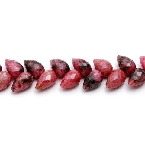 Rhodochrosite Pink Drop Faceted Natural Beads 4 Inches Strands