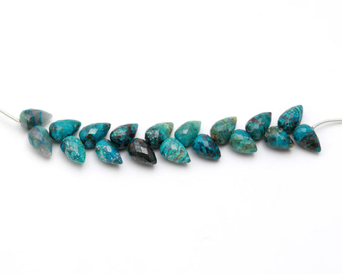 Chrysocolla Green Drop Smooth Natural Beads 4 Inches Strands