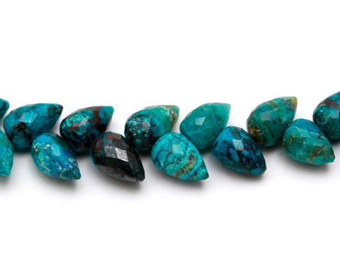 Chrysocolla Green Drop Smooth Natural Beads 4 Inches Strands