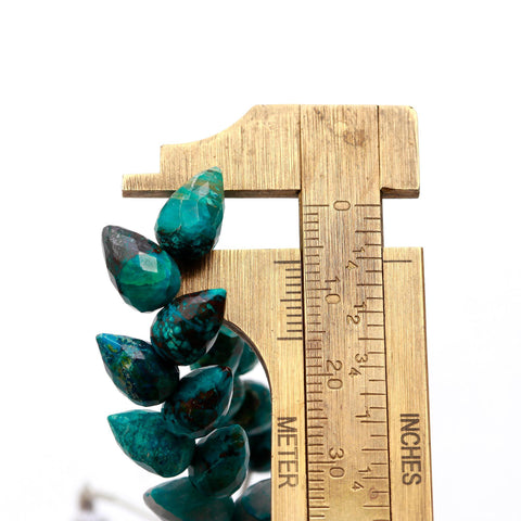Chrysocolla Green Drop Smooth Natural Beads 4 Inches Strands