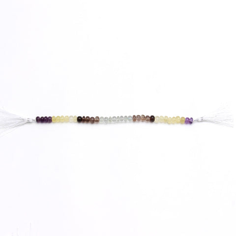 Multi Stones Amethyst citrine, smoky Rondell Natural Smooth 8 inches strands