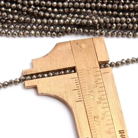 Hematite Black Spinel  Round Faceted Mystic Coating Beads 12 Inches Strands