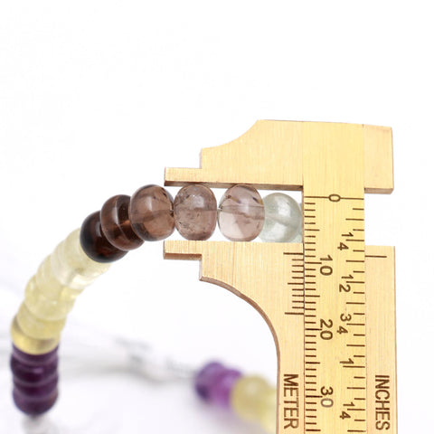 Multi Stones Amethyst citrine, smoky Rondell Natural Smooth 8 inches strands