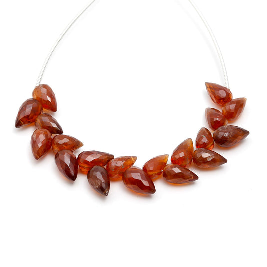 Hessonite Garnet Brown Drop Faceted Natural Beads 4 Inches Strands