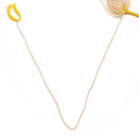 Golden Rutilated Quartz Round Faceted Natural Beads 12 Inches Strands