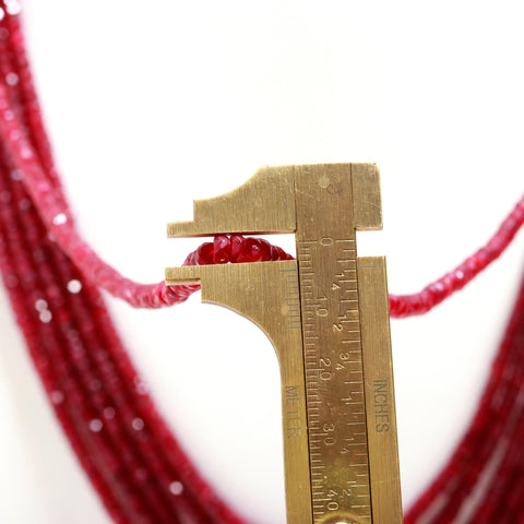 Ruby Red Oval Faceted Natural Beads Necklace 22 Inches