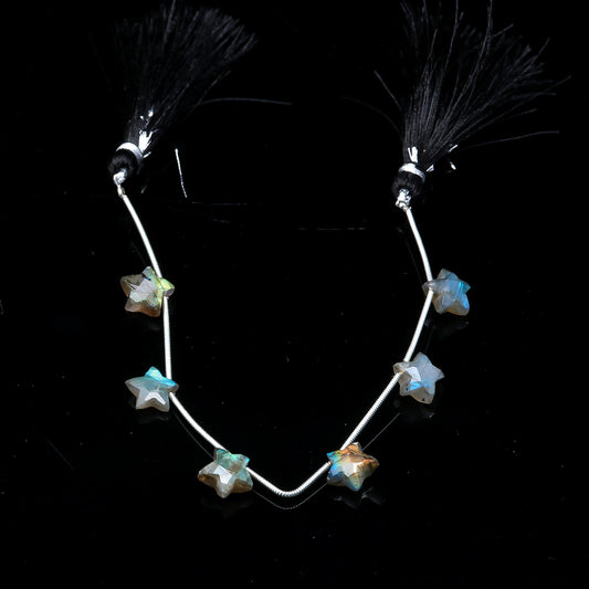 Labradorite Grey Star Carving Natural Beads 8 Inches Strands