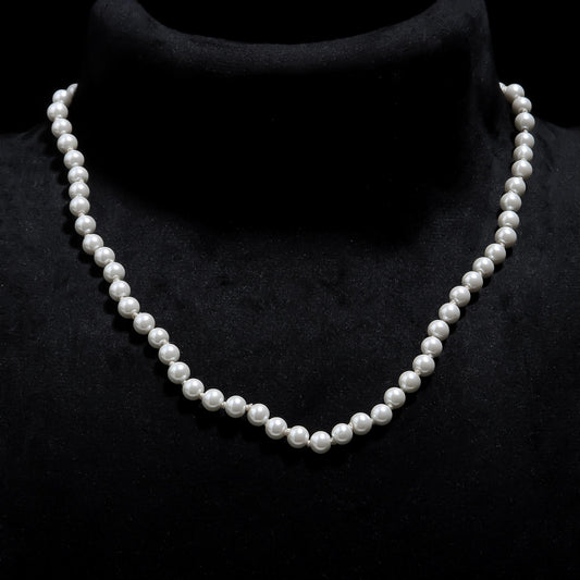 Pearl White Round Carving Natural Beads 22 inches Strands