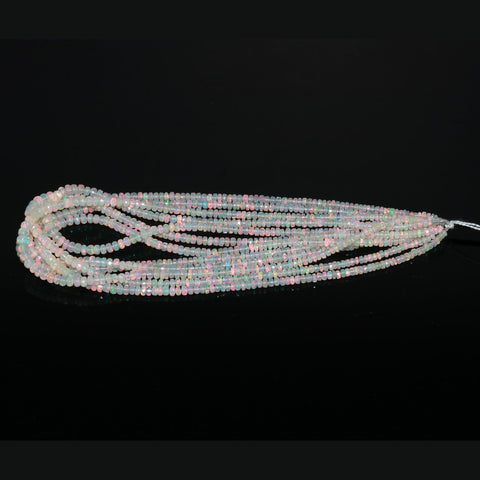 Ethiopian Opal White Tire Faceted Natural Beads 16 Inches Strands