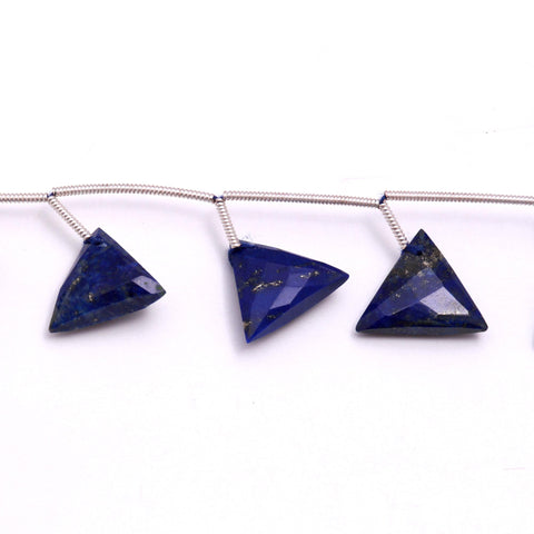 Lapis Lazuli Beads Triangle Faceted Natural Beads 8 Inches Strands