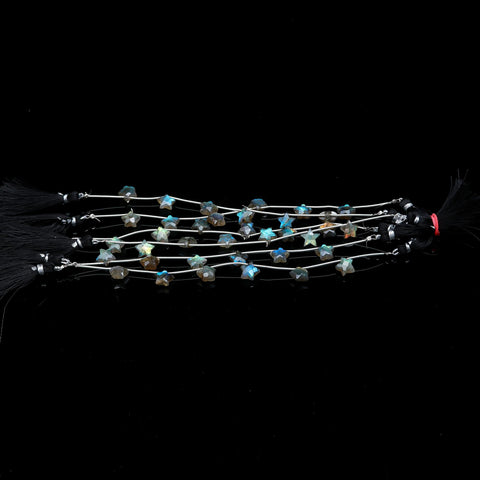 Labradorite Grey Star Carving Natural Beads 8 Inches Strands