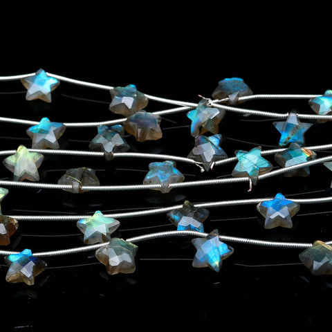 Labradorite Grey Star Carving Natural Beads 8 Inches Strands