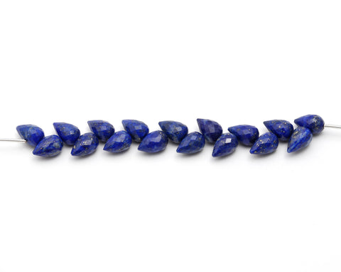 Lapis Lazuli Beads Drop Faceted Natural Beads 4 Inches Strands