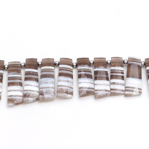 Boulder Opal Blue/Grey Odd Rectangle Faceted Natural Beads 8 Inches Strands