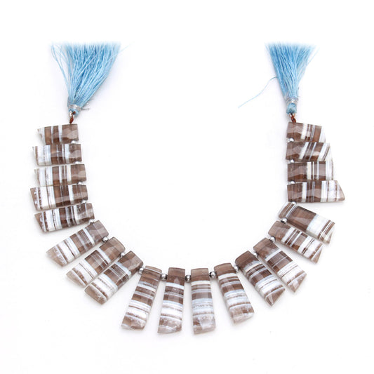 Boulder Opal Blue/Grey Odd Rectangle Faceted Natural Beads 8 Inches Strands