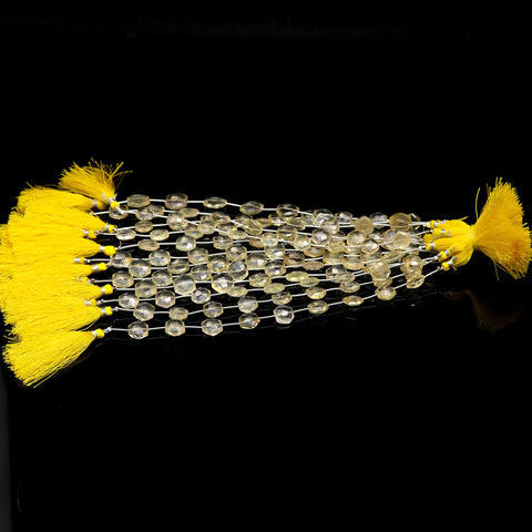 Lemon Quartz Marquise Carving Natural Beads 8 Inches Strands
