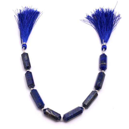 Lapis Lazuli Beads Pencil Faceted Natural Beads 8 Inches Strands