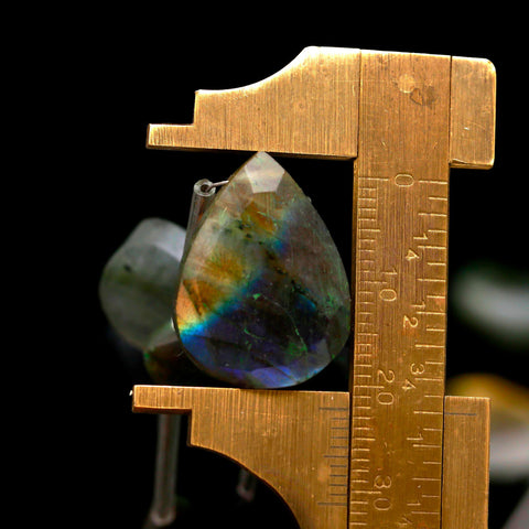 Labradorite Pear Smooth Faceted 16 MM Natural Beads 8 Inches Strands
