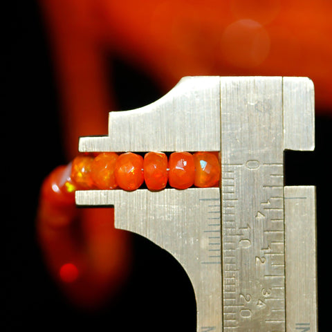 Natural Orange Ethiopian Opal Faceted 5 MM Rondelle Beads 16 Inches Strands For Jewelry Making