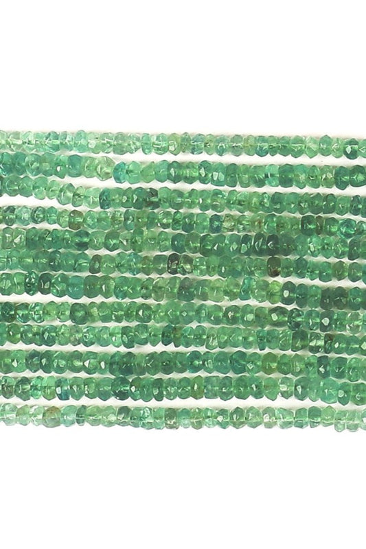 Strawberry Quartz Green Rondelle Faceted Natural Mini Beads