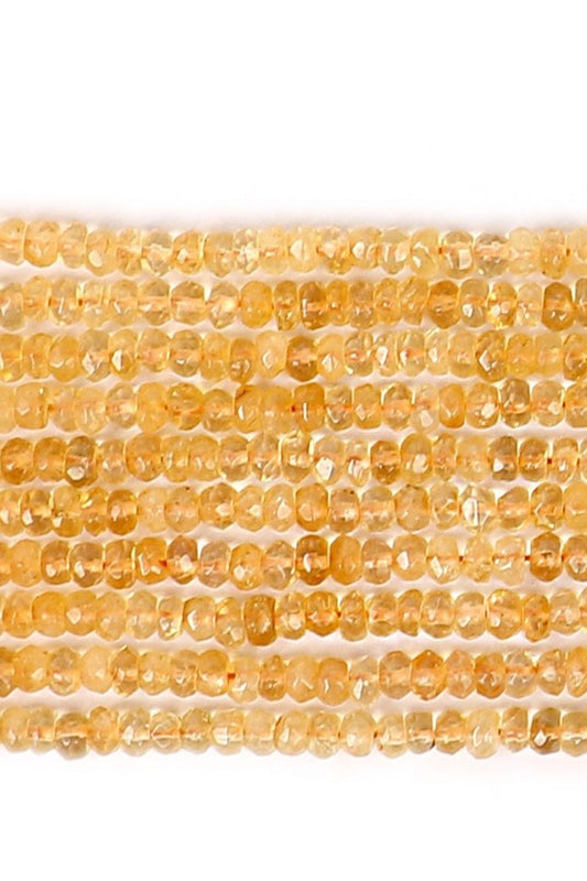 Citrine Yellow Rondelle Faceted Natural Beads