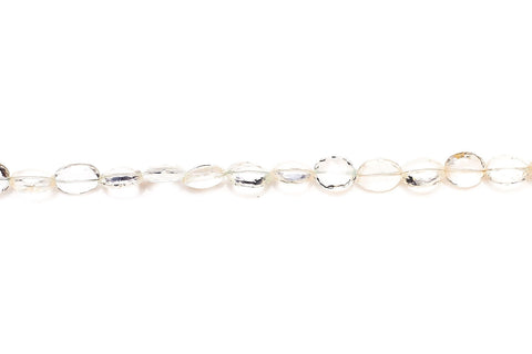 Crystal Quartz Clear Oval Faceted Natural Beads
