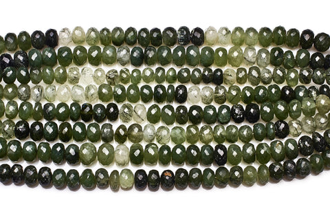 Green Rutile Green Rondelle Faceted Natural Beads