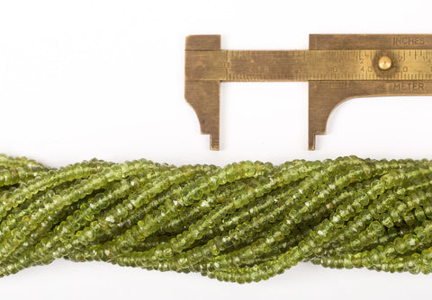 Peridot Green Rondelle Faceted Natural Beads