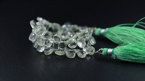 Green Amethyst Pear Faceted  Natural Beads 8 inches strands