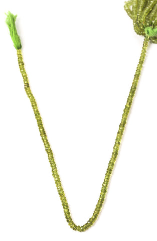 Peridot Green Rondelle Faceted Natural Beads