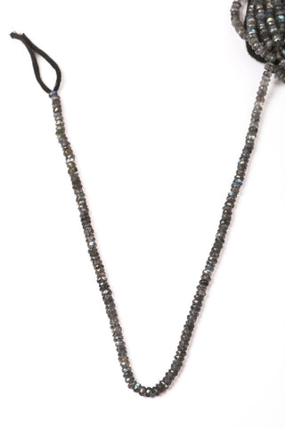 Labradorite Grey Rondelle Faceted Natural Beads